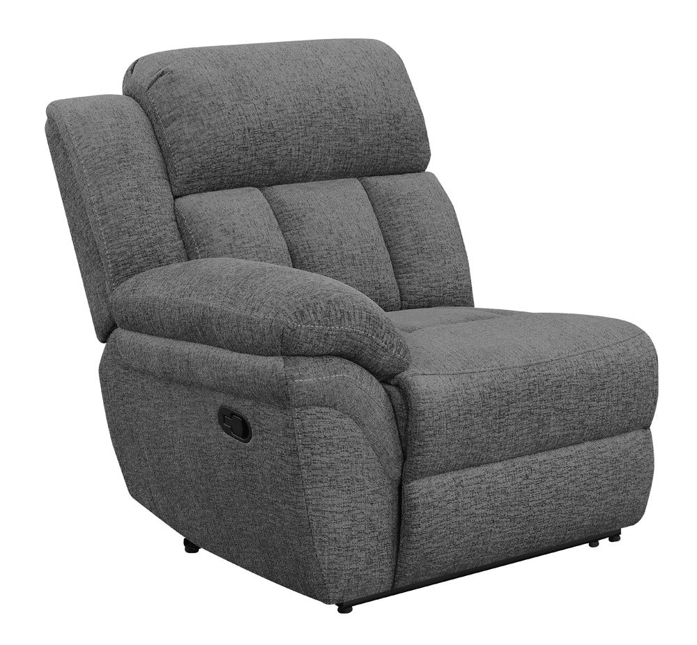 Bahrain Upholstered Recliner Charcoal - Left Arm Facing