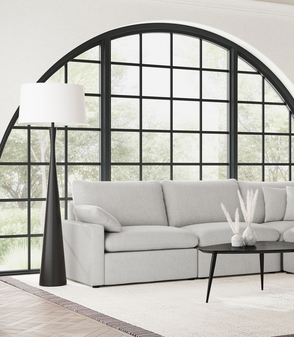 Collins Modular Power Recliner - Grey, Right Arm Facing