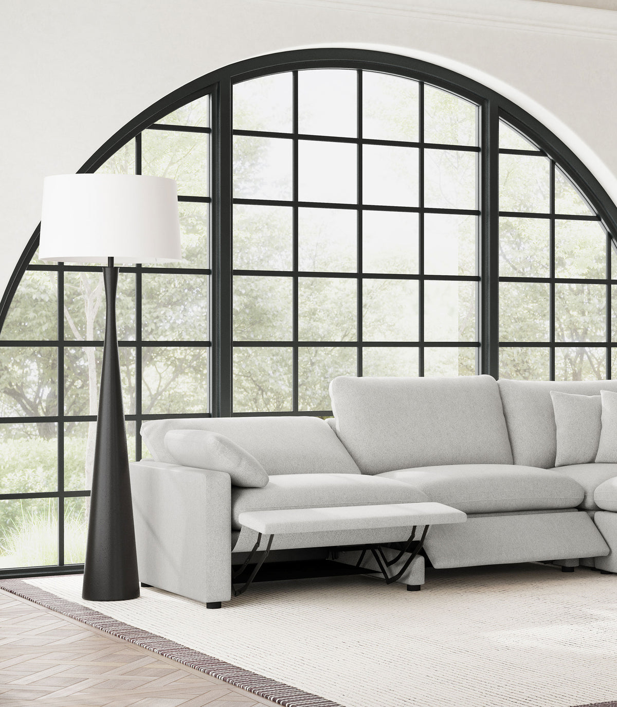 Collins Modular Power Recliner - Grey, Right Arm Facing