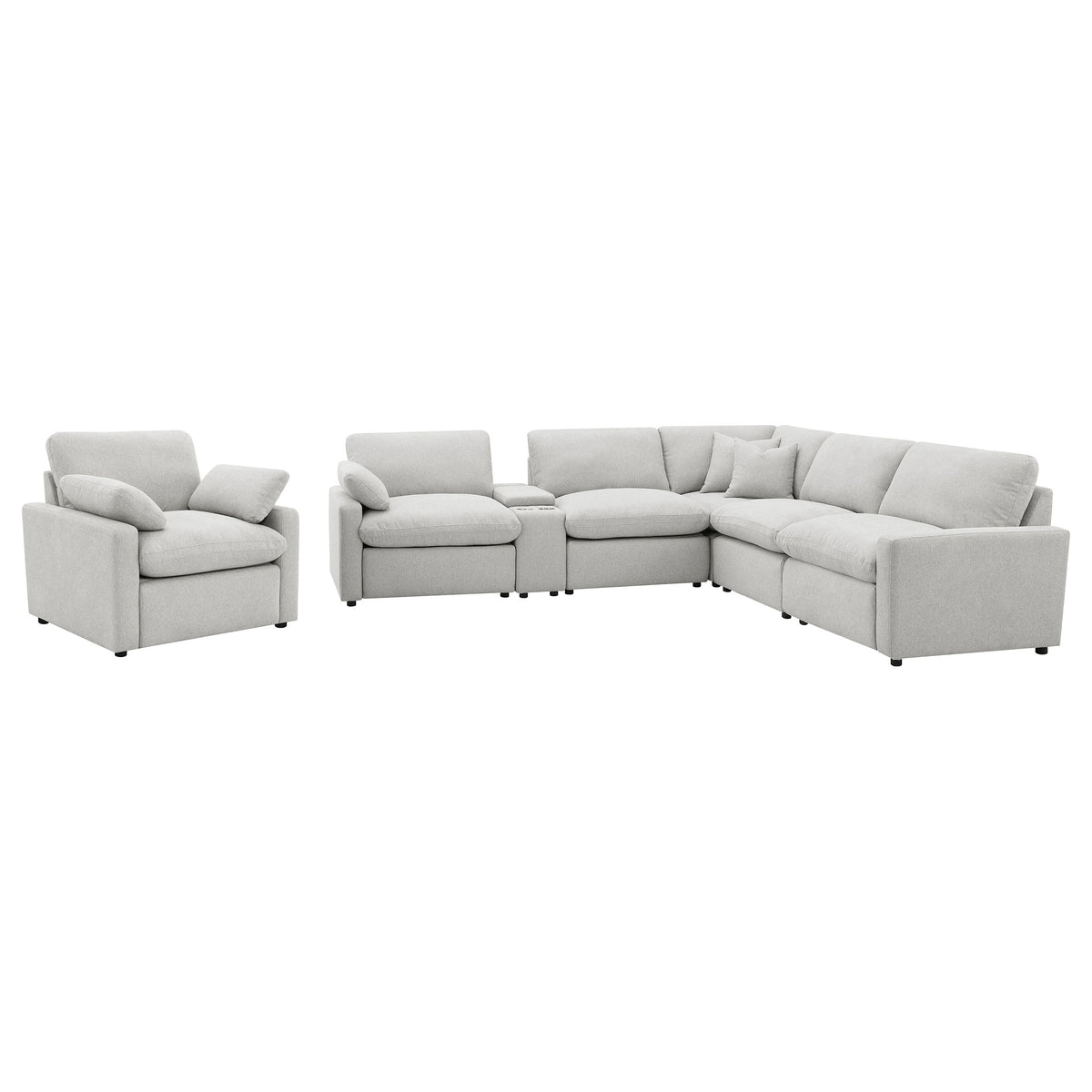 Collins Upholstered Power Recliner Chair - Grey