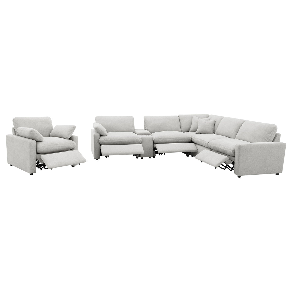 Collins Upholstered Power Recliner Chair - Grey