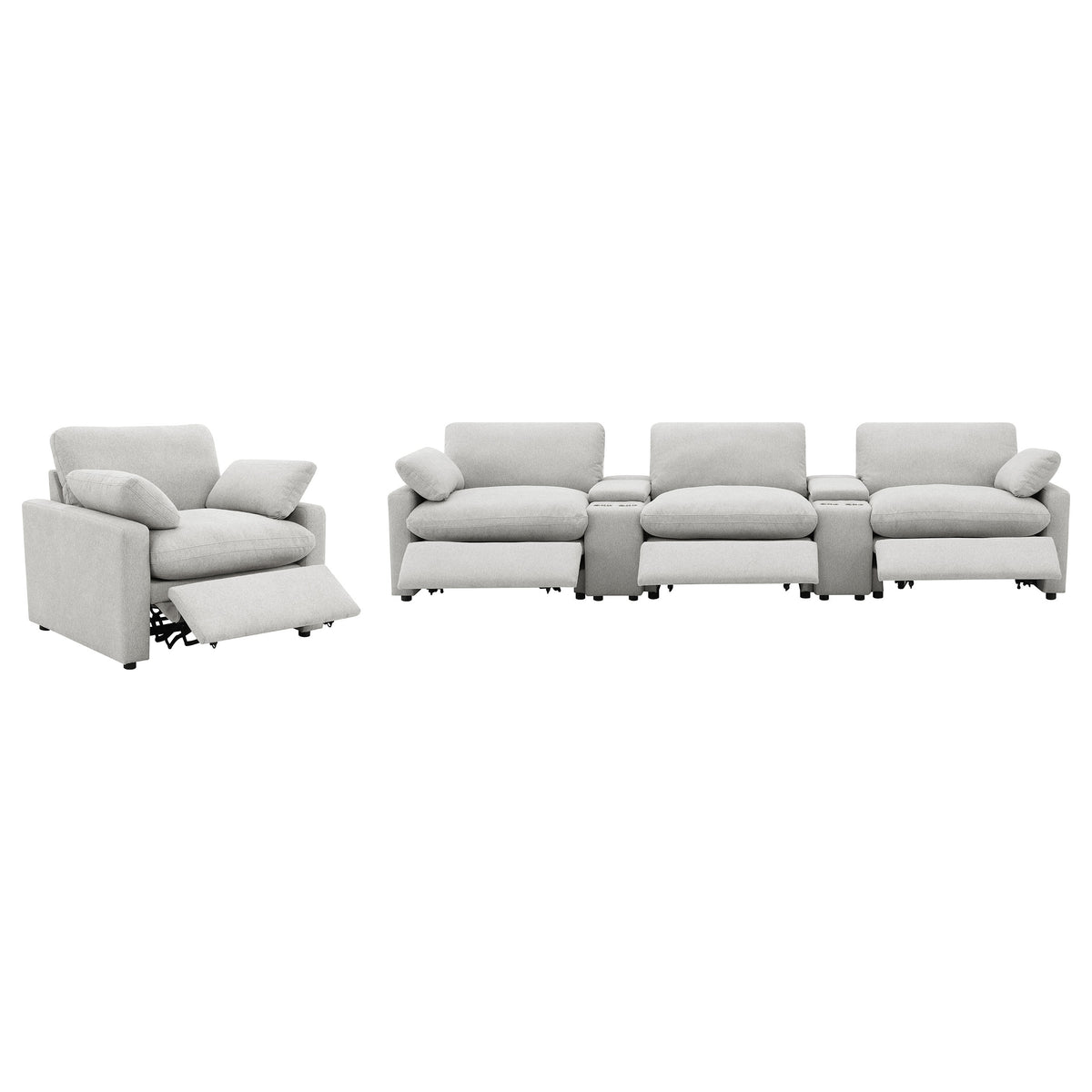 Collins Upholstered Power Recliner Chair - Grey