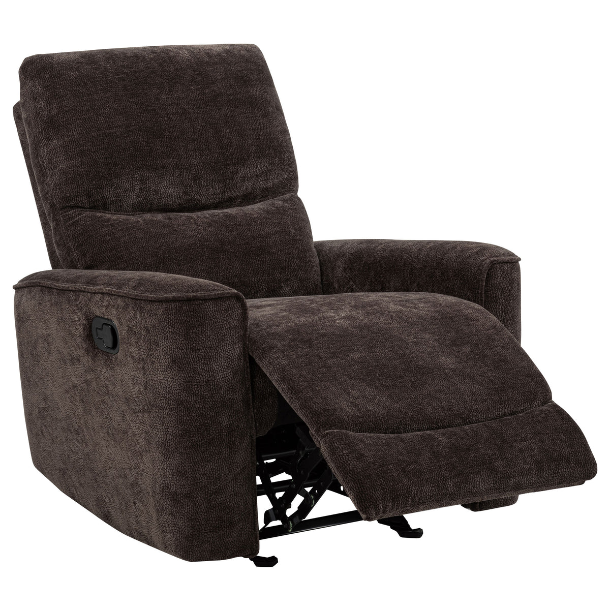 Navarro Chenille Upholstered Glider Recliner - Dark Brown