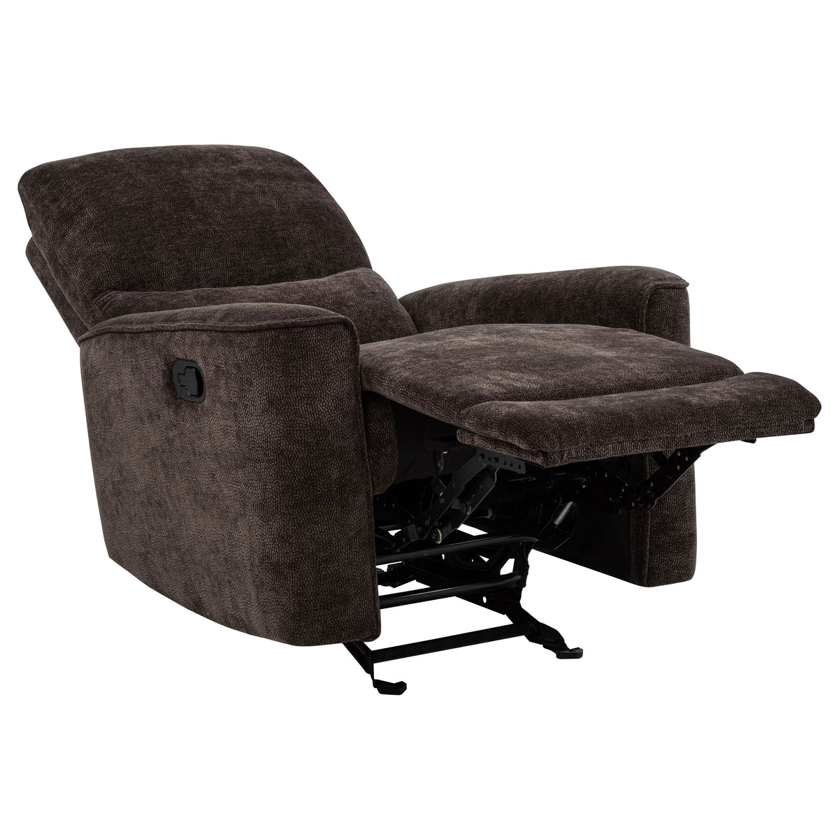 Navarro Chenille Upholstered Glider Recliner - Dark Brown