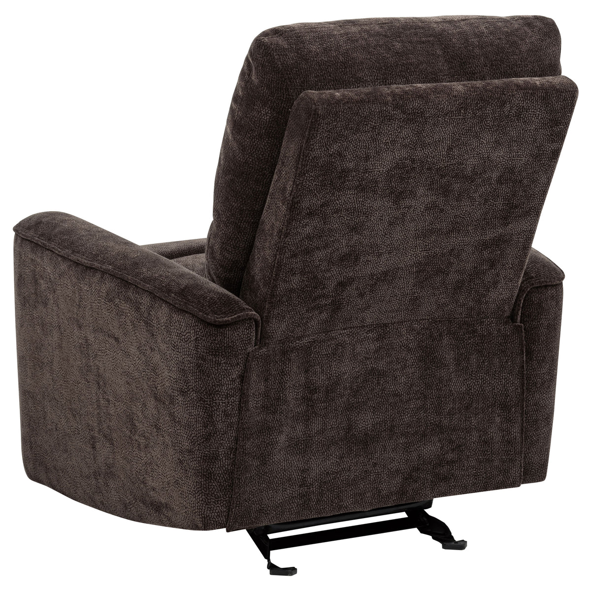 Navarro Chenille Upholstered Glider Recliner - Dark Brown