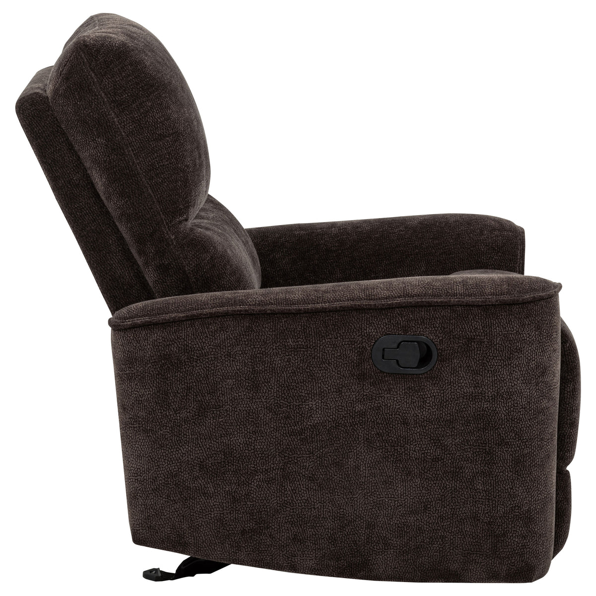Navarro Chenille Upholstered Glider Recliner - Dark Brown