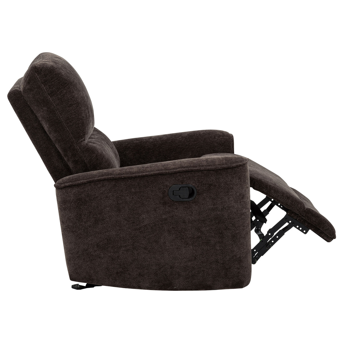 Navarro Chenille Upholstered Glider Recliner - Dark Brown