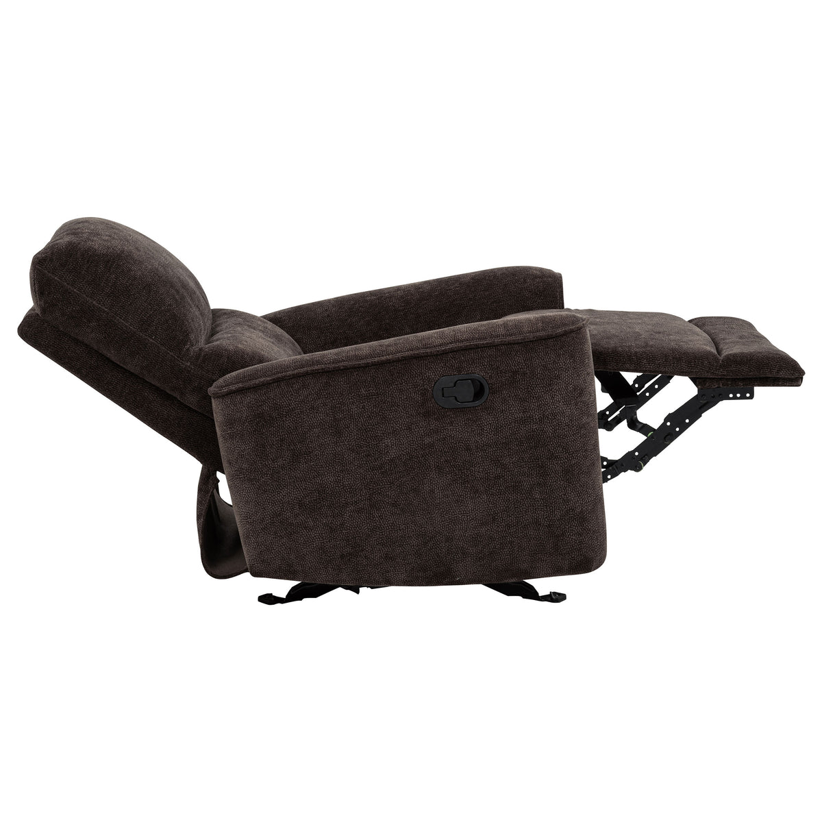 Navarro Chenille Upholstered Glider Recliner - Dark Brown