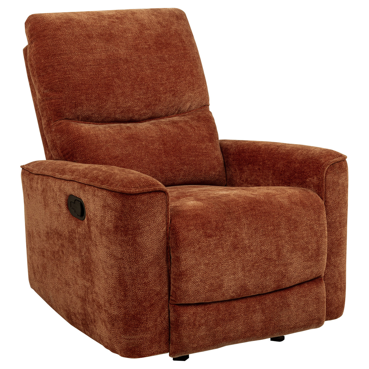 Navarro Chenille Upholstered Glider Recliner - Burnt Orange