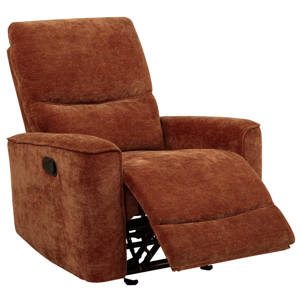 Navarro Chenille Upholstered Glider Recliner - Burnt Orange