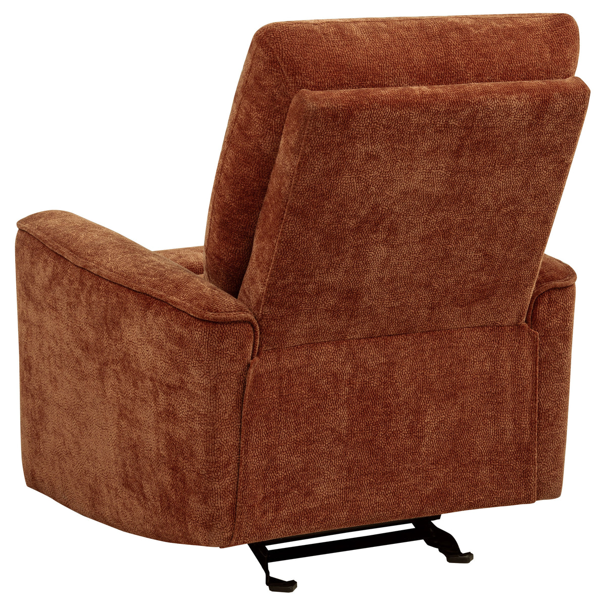 Navarro Chenille Upholstered Glider Recliner - Burnt Orange