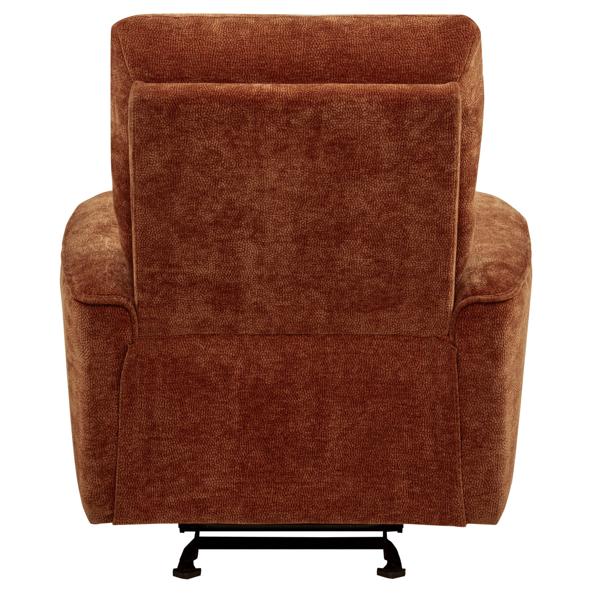 Navarro Chenille Upholstered Glider Recliner - Burnt Orange