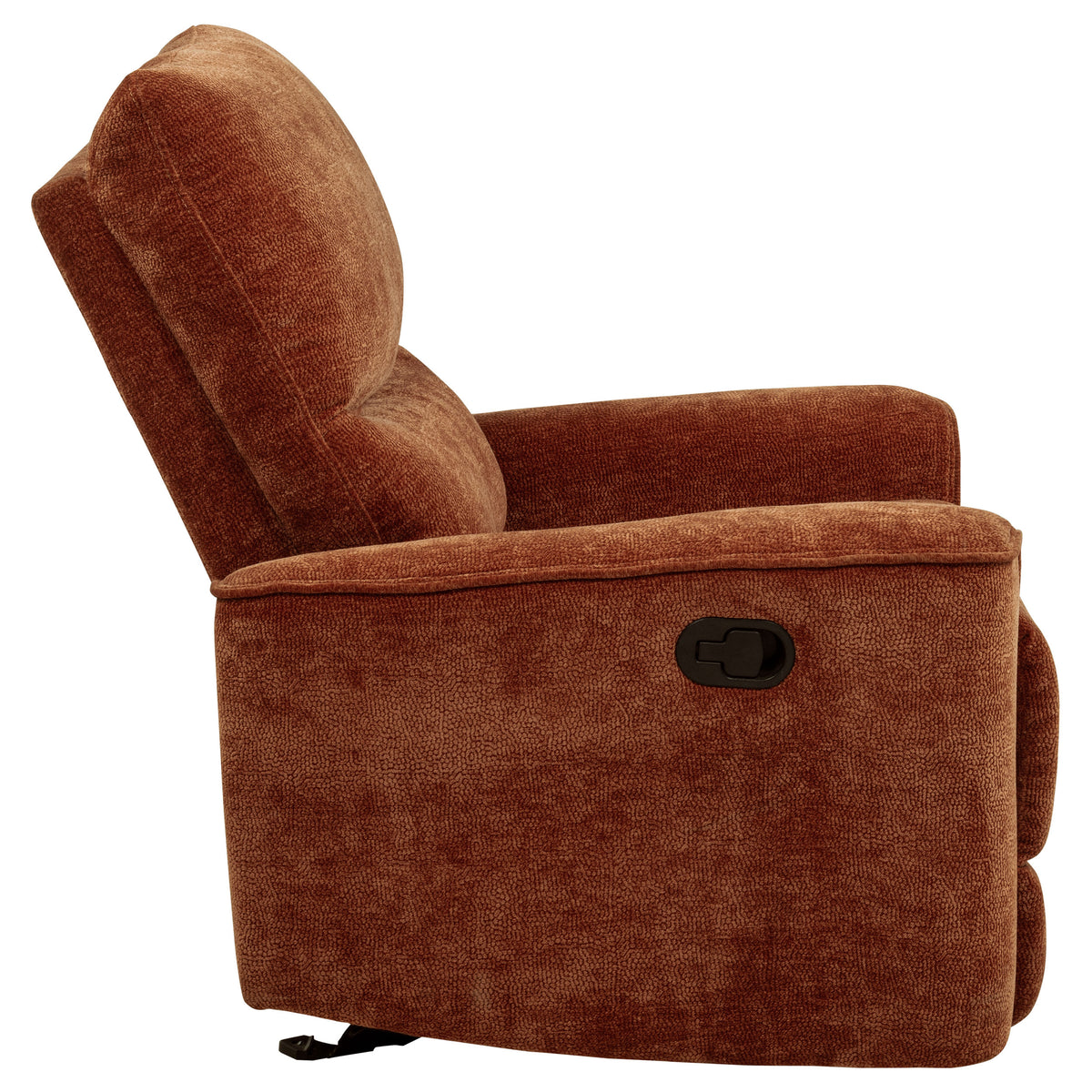 Navarro Chenille Upholstered Glider Recliner - Burnt Orange