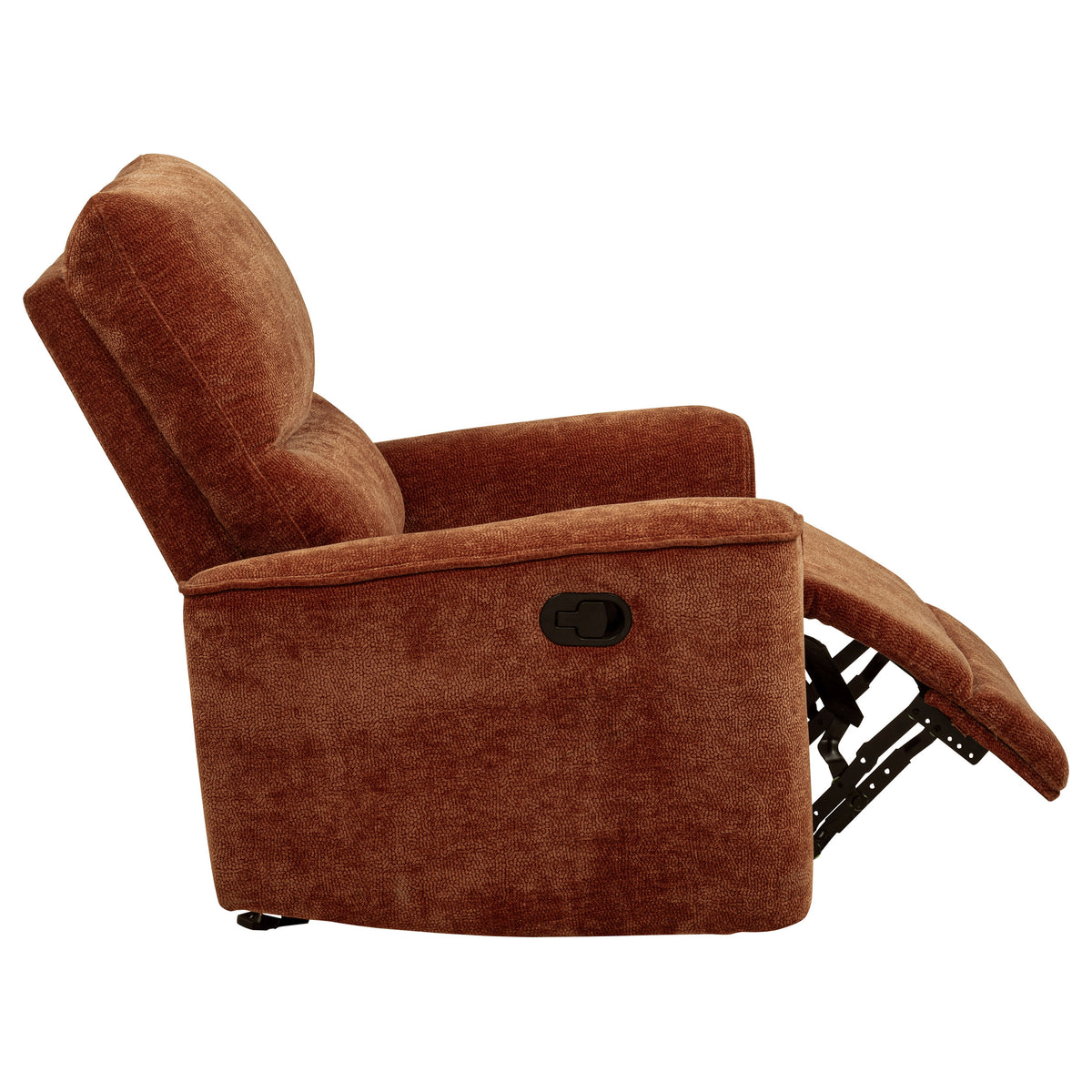 Navarro Chenille Upholstered Glider Recliner - Burnt Orange
