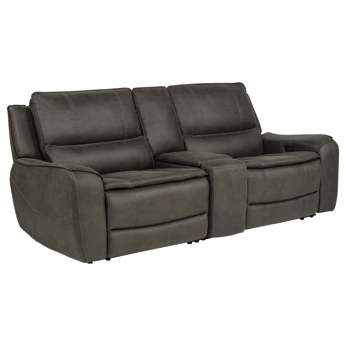 Marcell 3-Piece Power Reclining Loveseat with Charging Console Grey