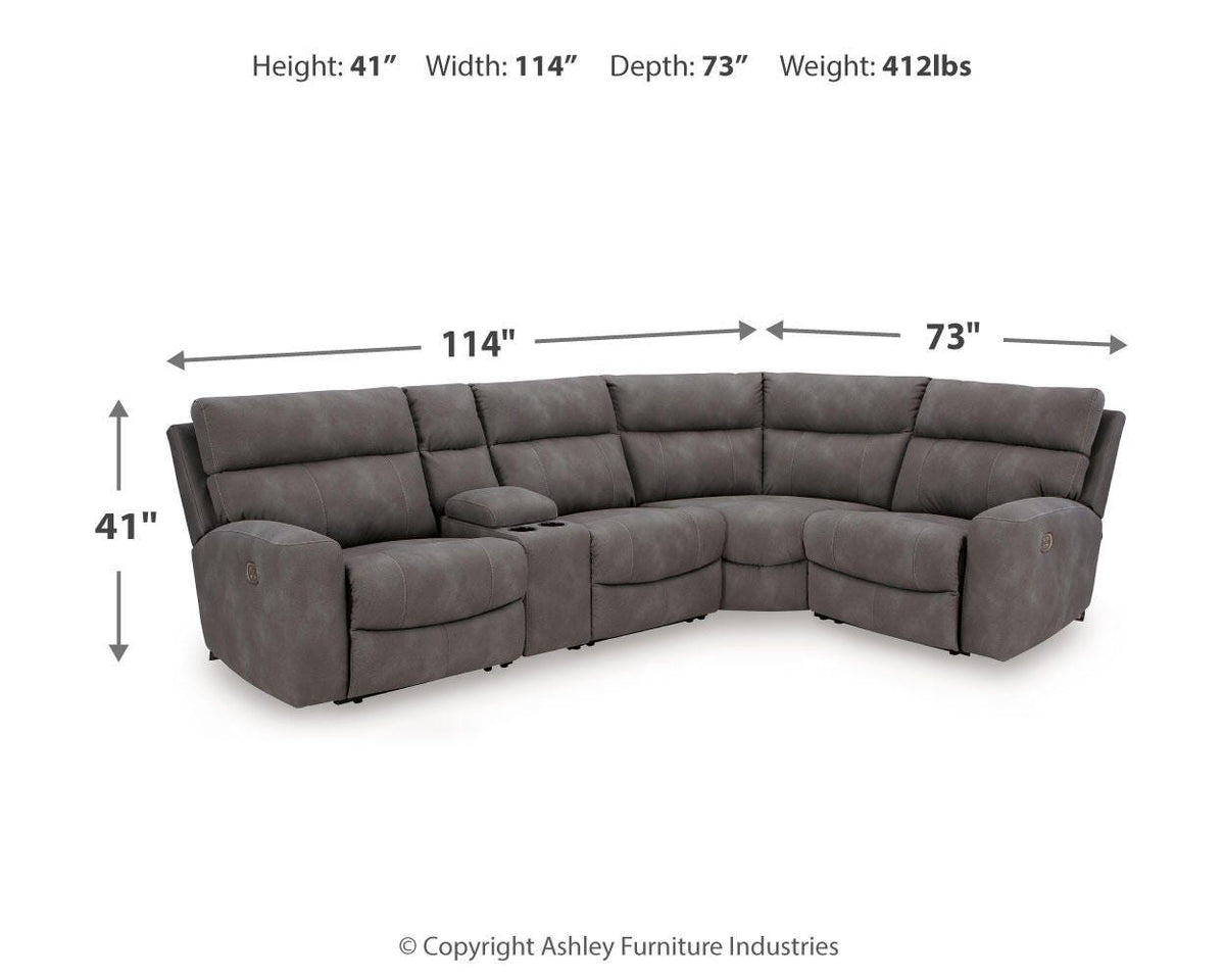 Next-Gen Durapella 5-Piece Power Reclining Sectional Microfiber