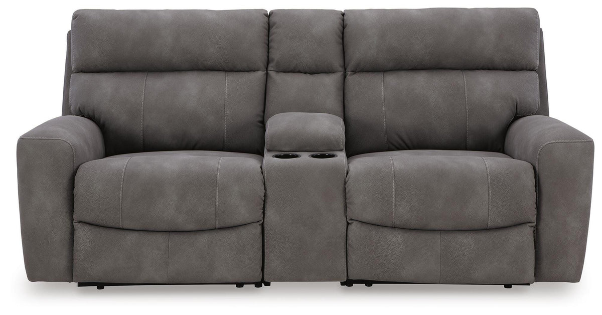 Next-Gen Durapella 3-Piece Power Reclining Sectional Loveseat with Console Microfiber