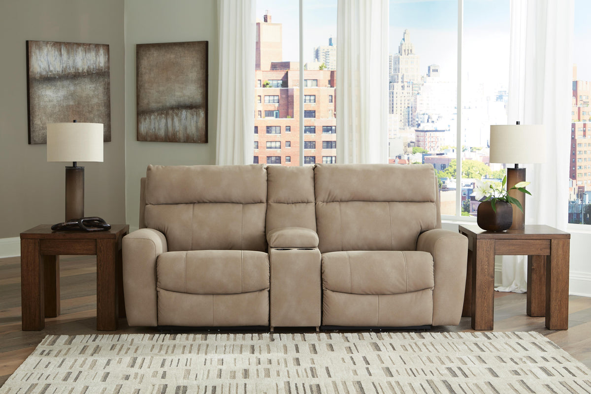 Next-Gen Durapella 3-Piece Power Reclining Sectional Loveseat with Console Microfiber