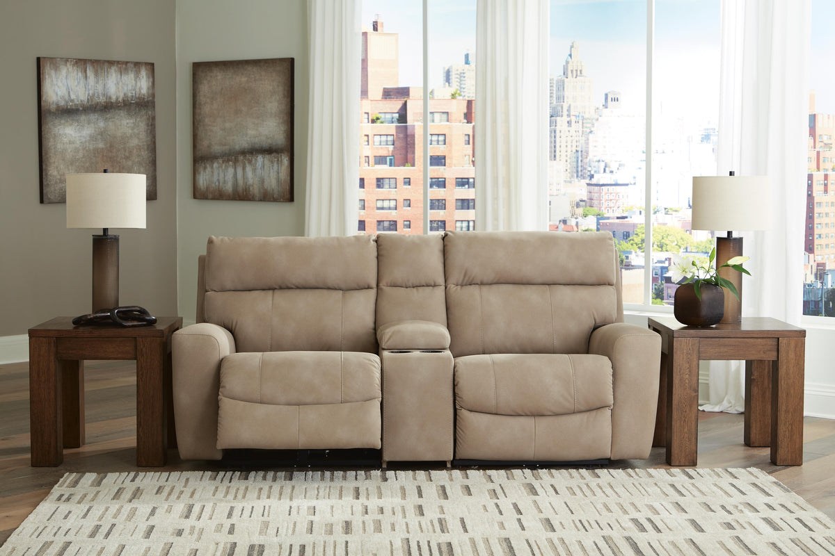 Next-Gen Durapella 3-Piece Power Reclining Sectional Loveseat with Console Microfiber