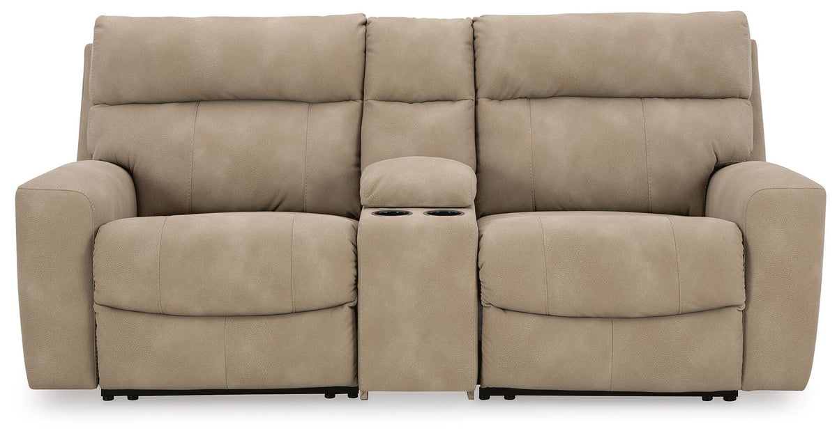 Next-Gen Durapella 3-Piece Power Reclining Sectional Loveseat with Console Microfiber