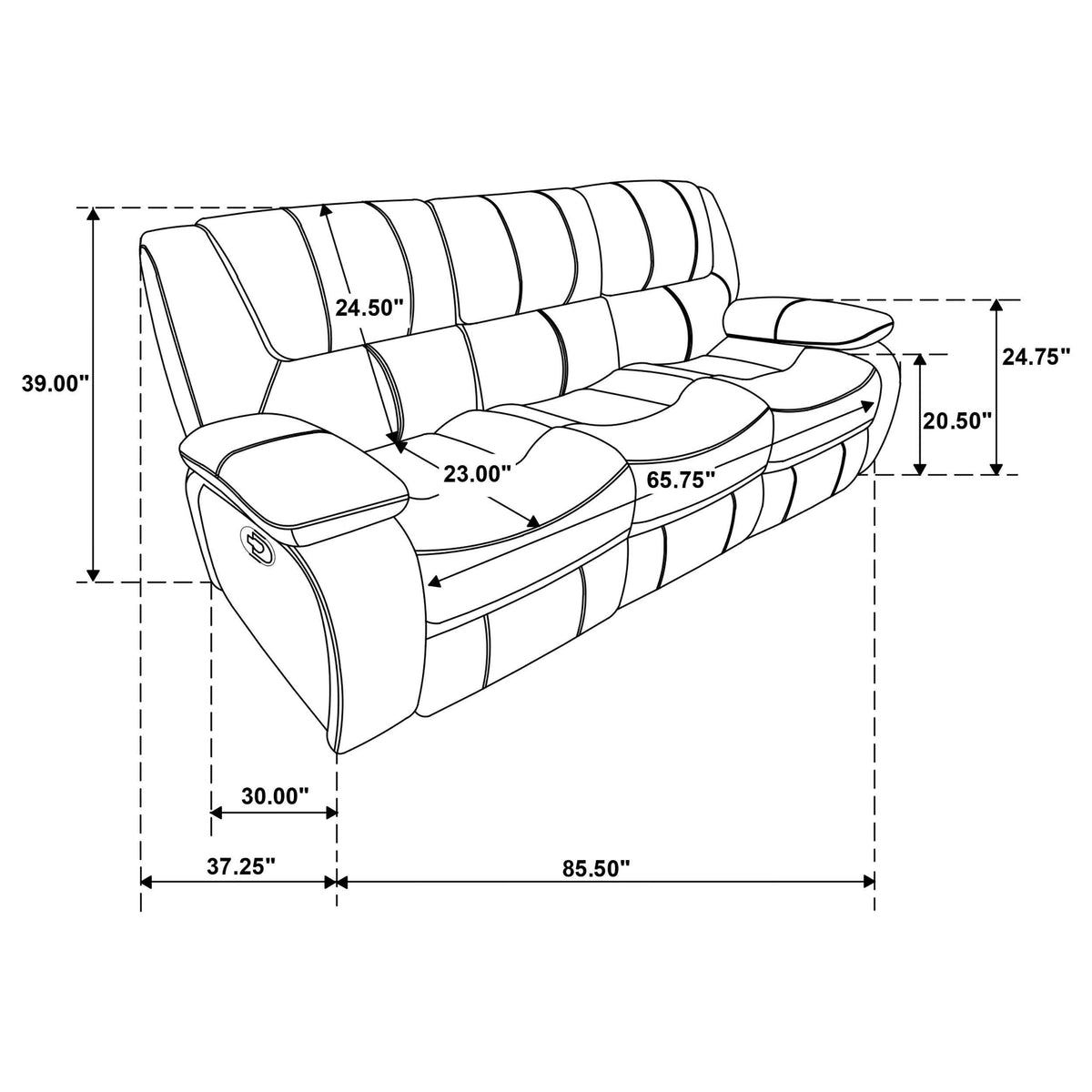 Camila 3-piece Upholstered Reclining Sofa Set