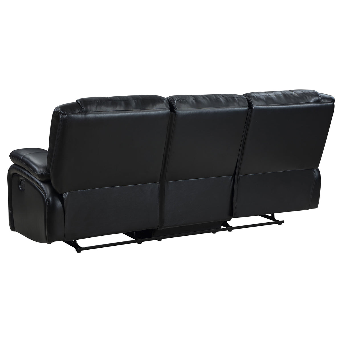 Camila Upholstered Motion Reclining Sofa - Black