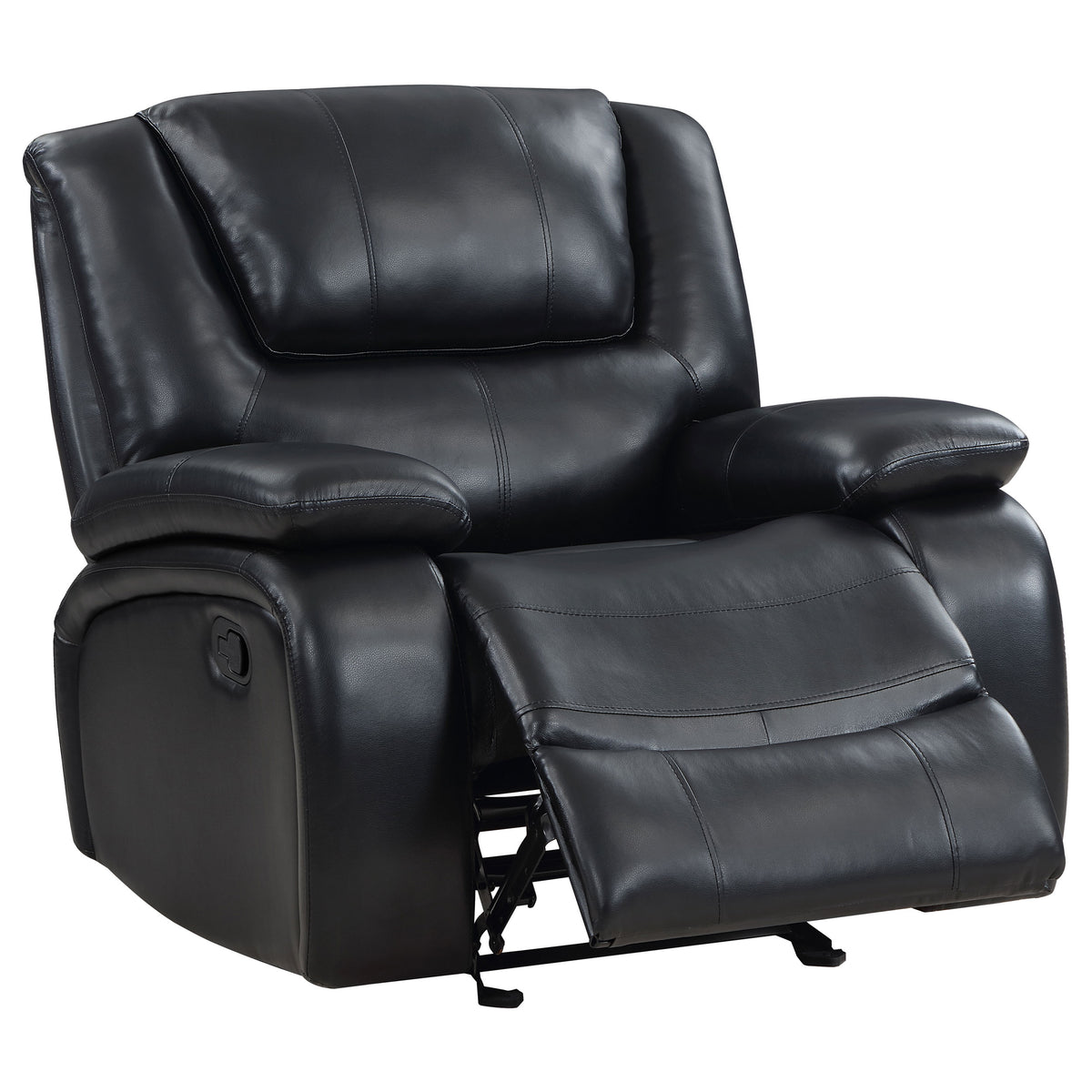 Camila Upholstered Glider Recliner Chair - Black