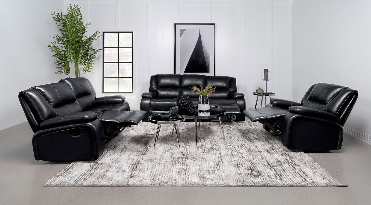 Camila Upholstered Glider Recliner Chair - Black