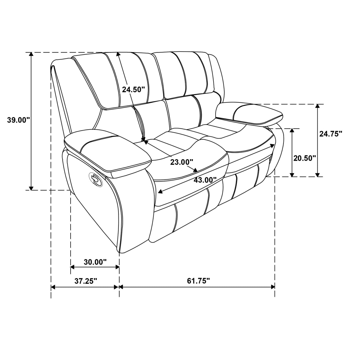 Camila 3-piece Upholstered Reclining Sofa Set - White