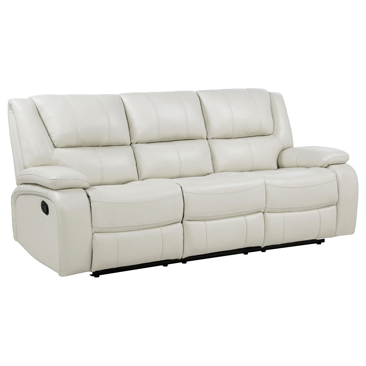 Camila Upholstered Motion Reclining Sofa - White