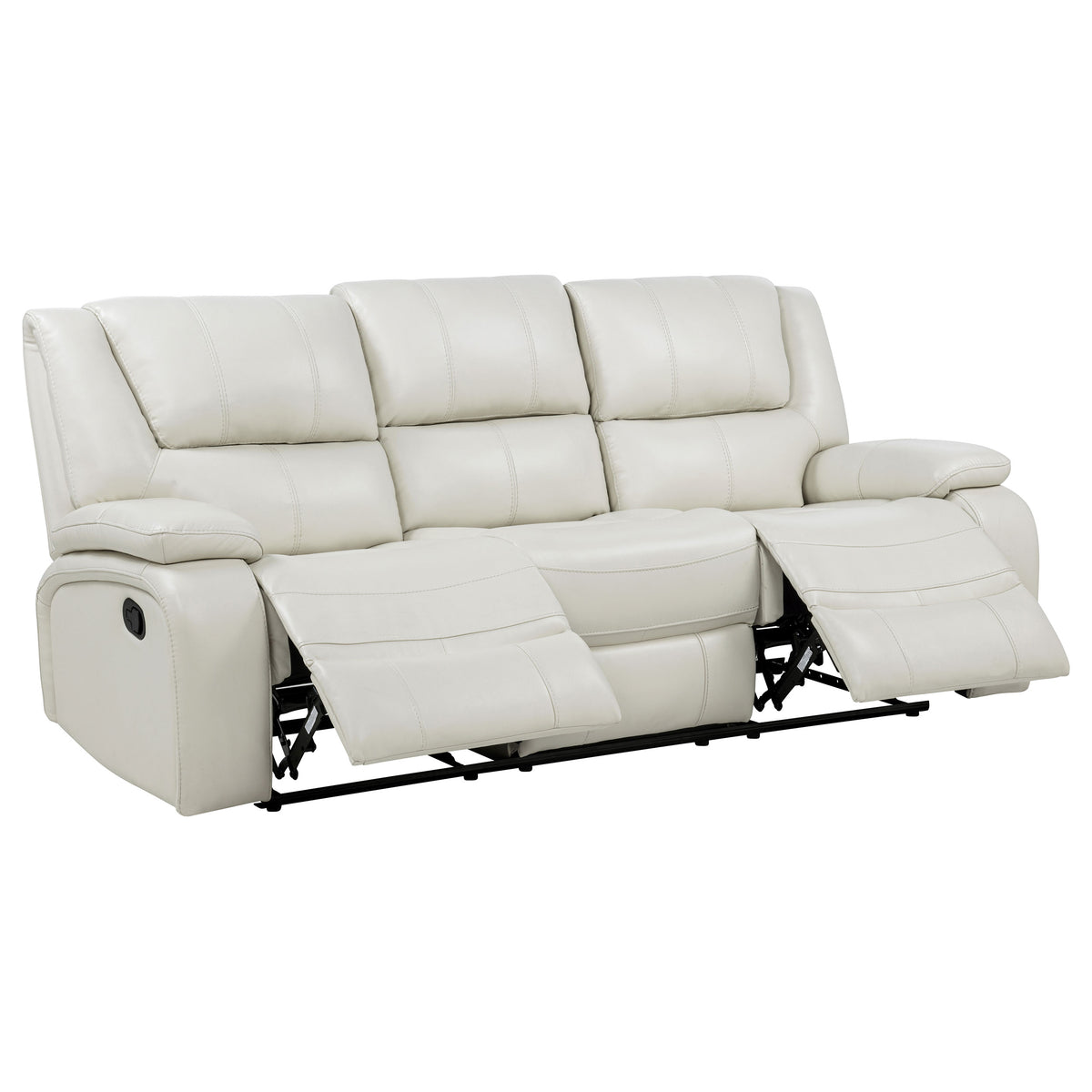 Camila Upholstered Motion Reclining Sofa - White