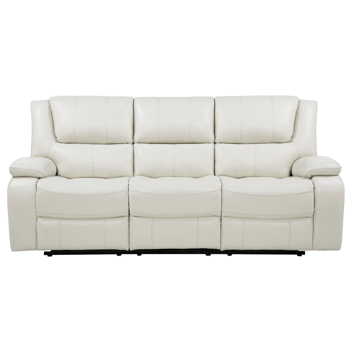Camila Upholstered Motion Reclining Sofa - White