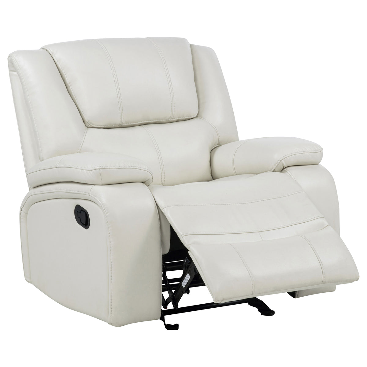 Camila Upholstered Glider Recliner Chair - White