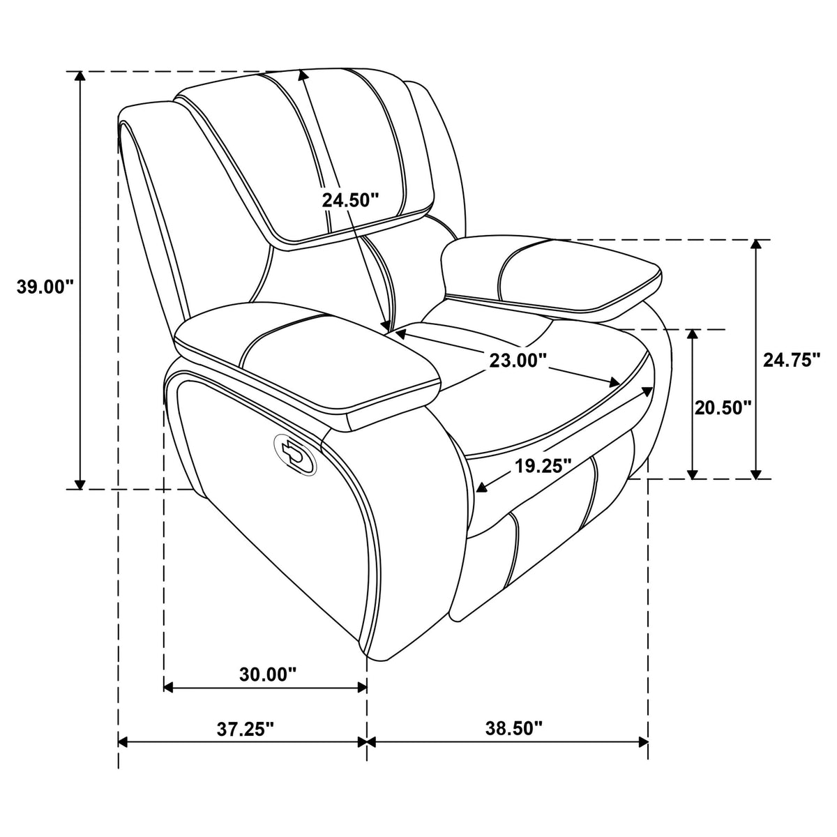 Camila Upholstered Glider Recliner Chair - White