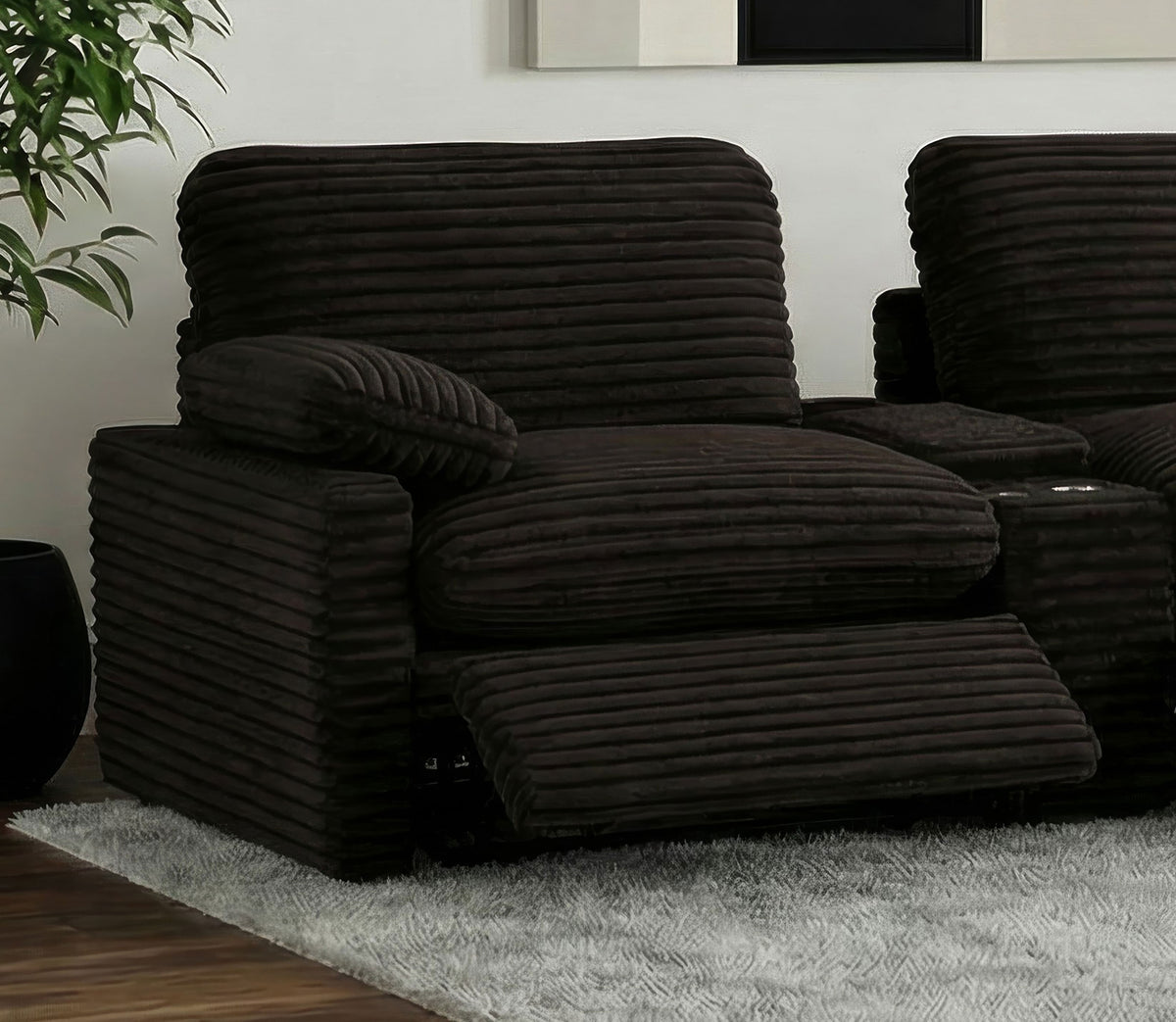 Collins Modular Power Recliner - Chocolate Brown, Left Arm Facing
