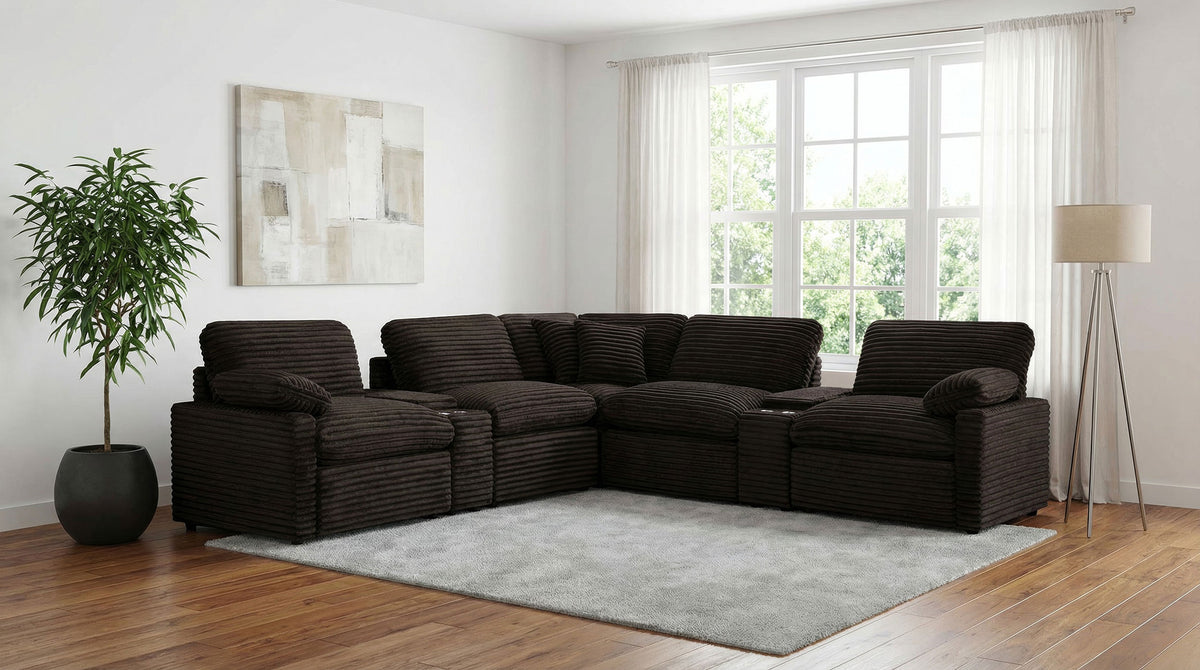 Collins Modular Power Recliner - Chocolate Brown, Left Arm Facing