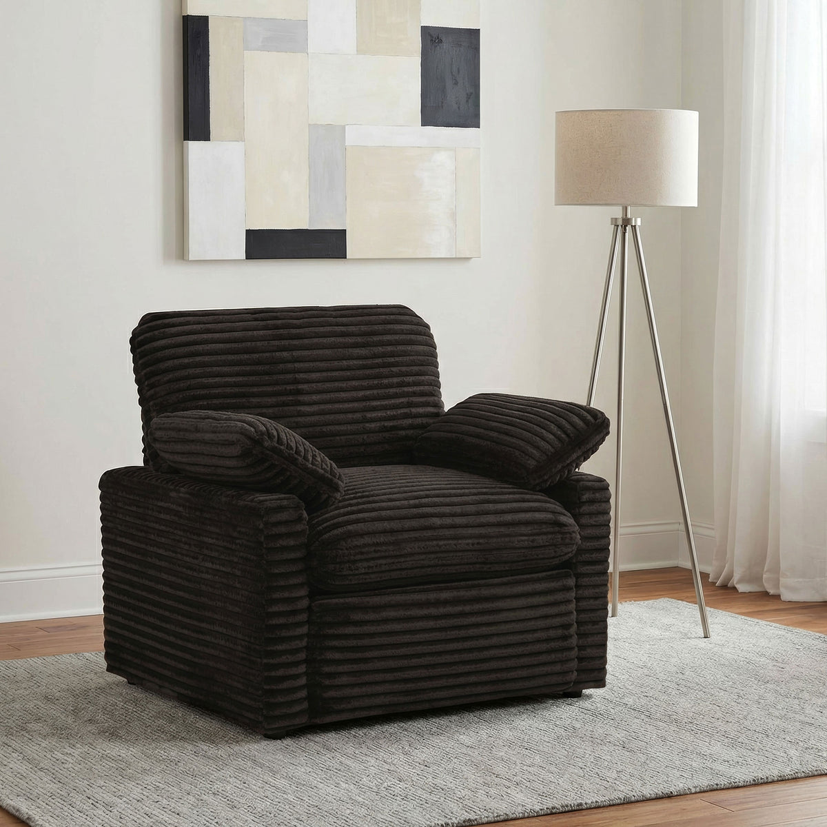 Collins Upholstered Power Recliner Chair - Chocolate Brown