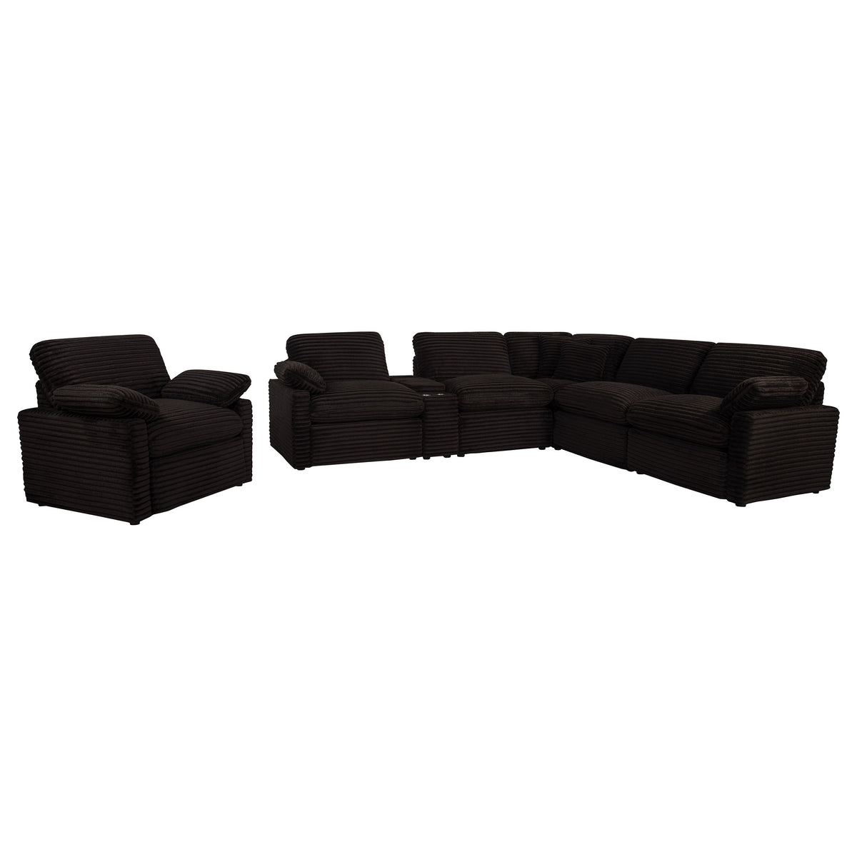 Collins Upholstered Power Recliner Chair - Chocolate Brown