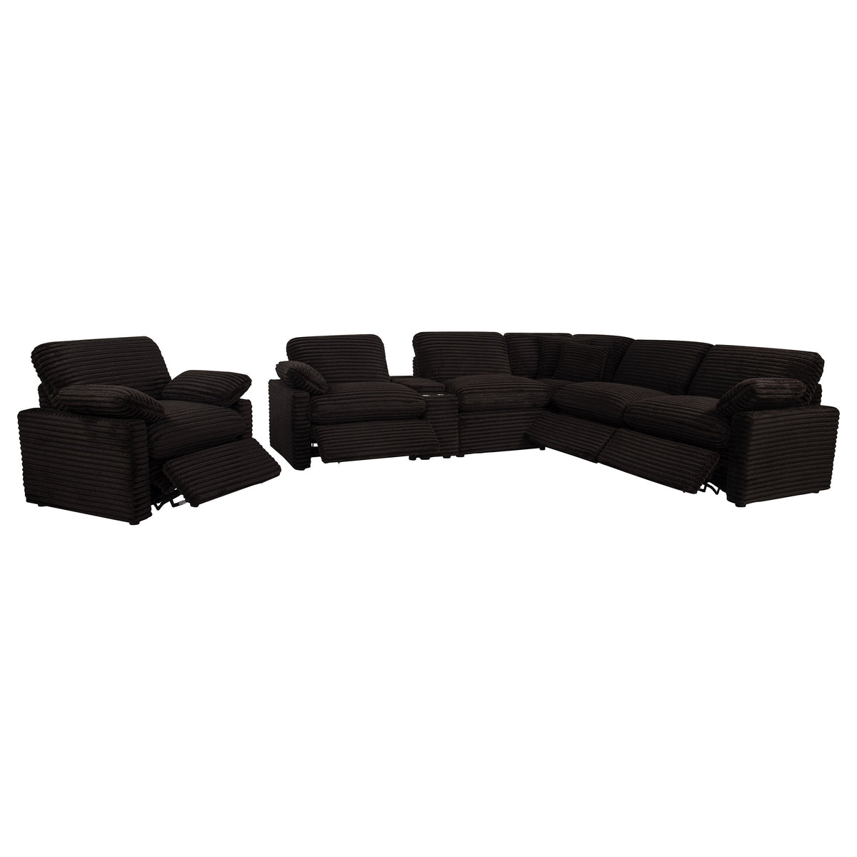 Collins Upholstered Power Recliner Chair - Chocolate Brown