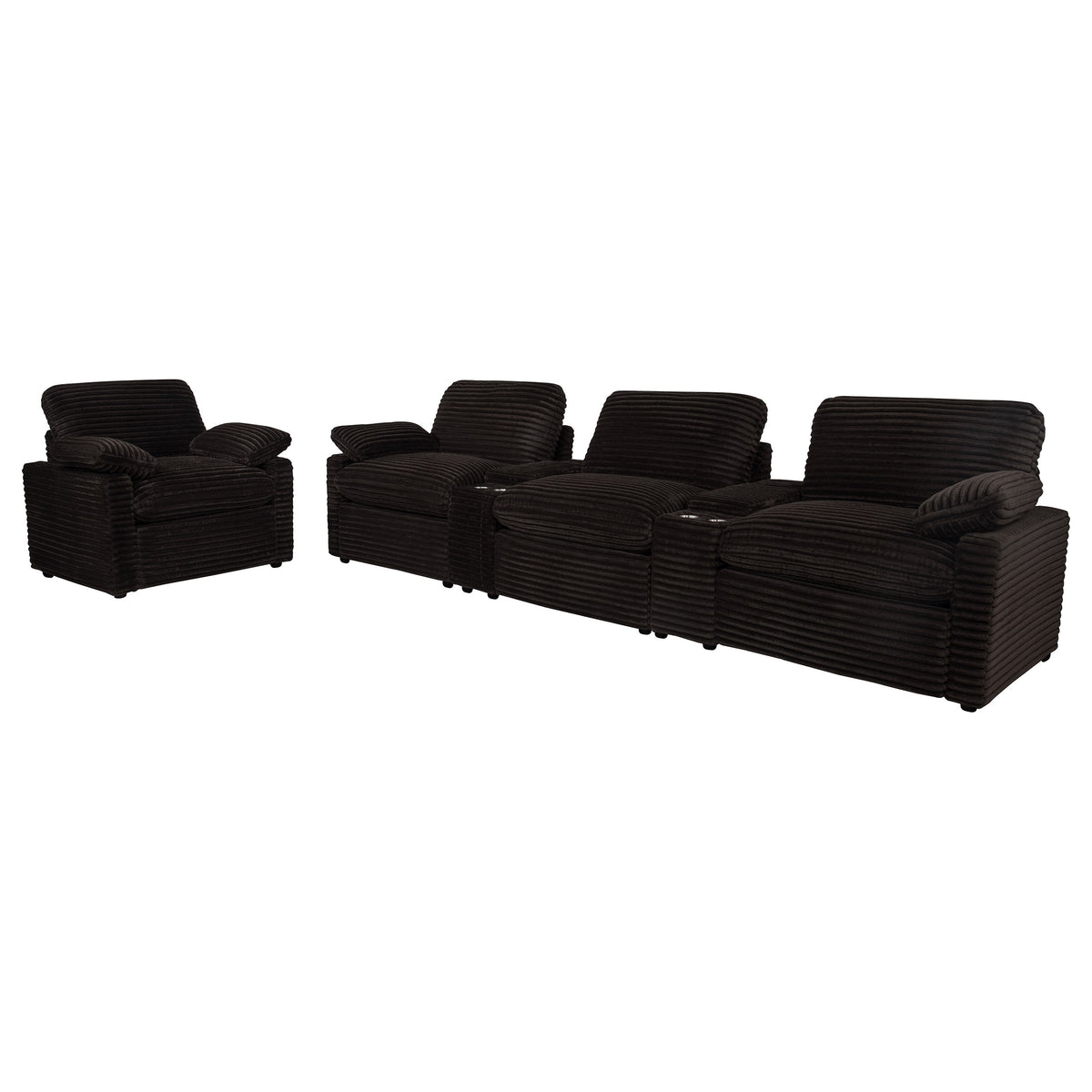 Collins Upholstered Power Recliner Chair - Chocolate Brown