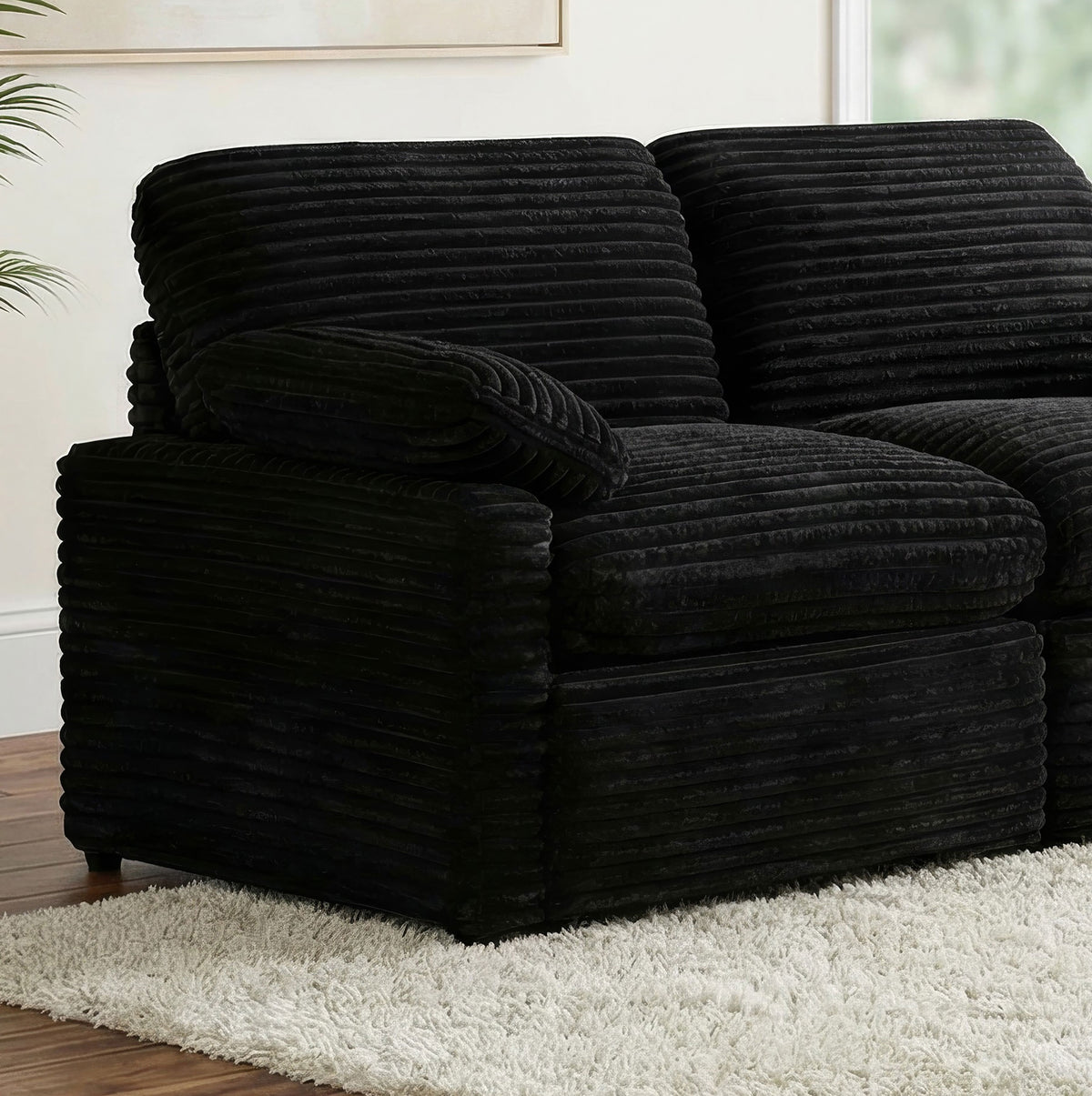Collins Modular Power Recliner - Black, Left Arm Facing