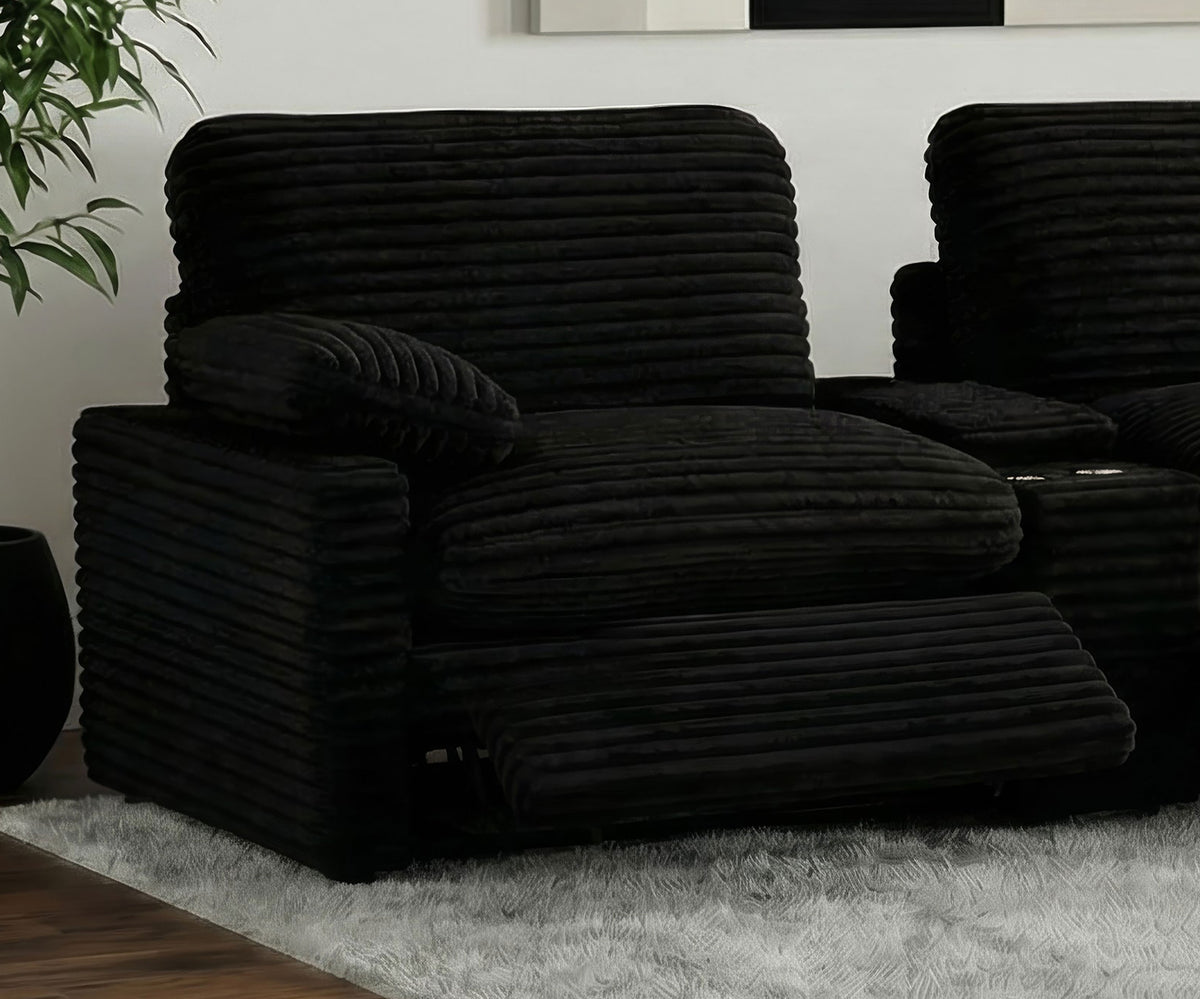 Collins Modular Power Recliner - Black, Left Arm Facing