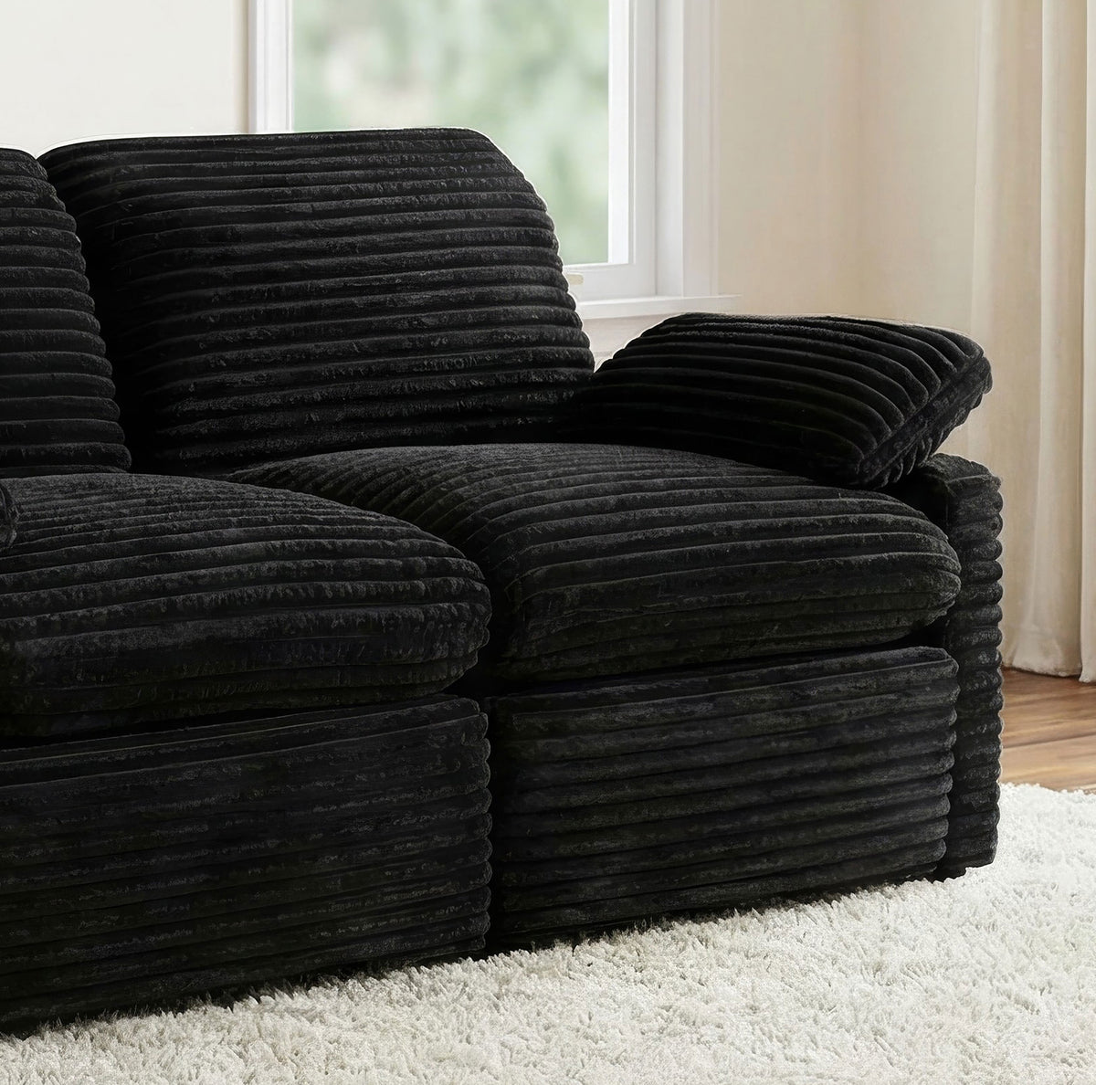 Collins Modular Power Recliner - Black, Right Arm Facing