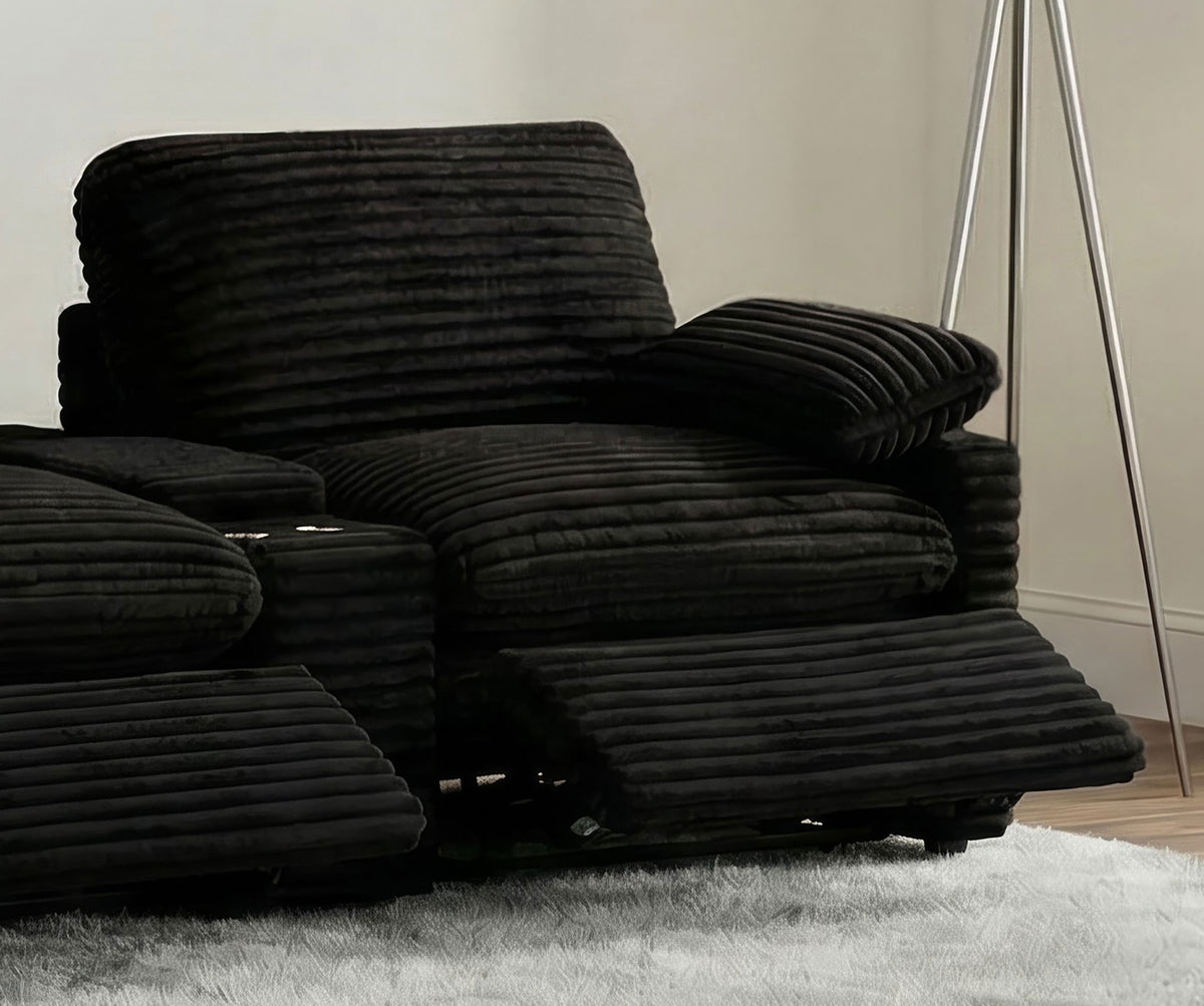 Collins Modular Power Recliner - Black, Right Arm Facing