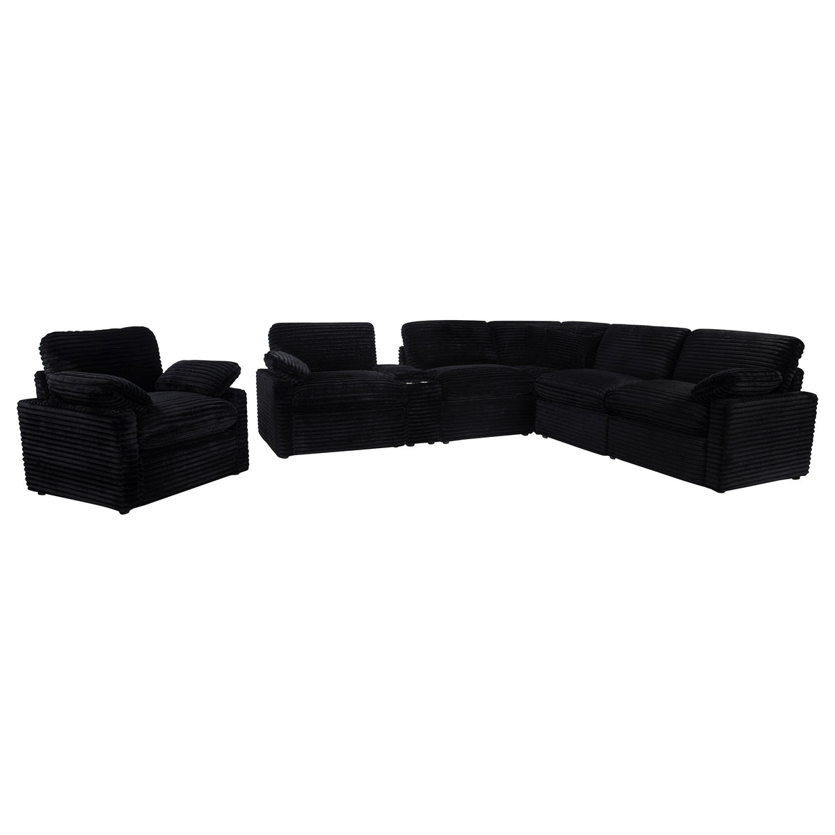Collins Upholstered Power Recliner Chair - Black