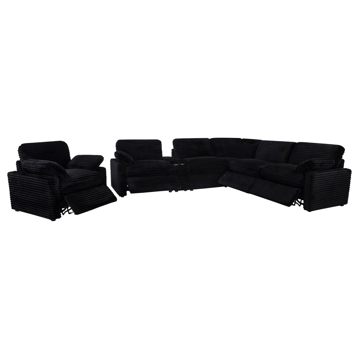 Collins Upholstered Power Recliner Chair - Black