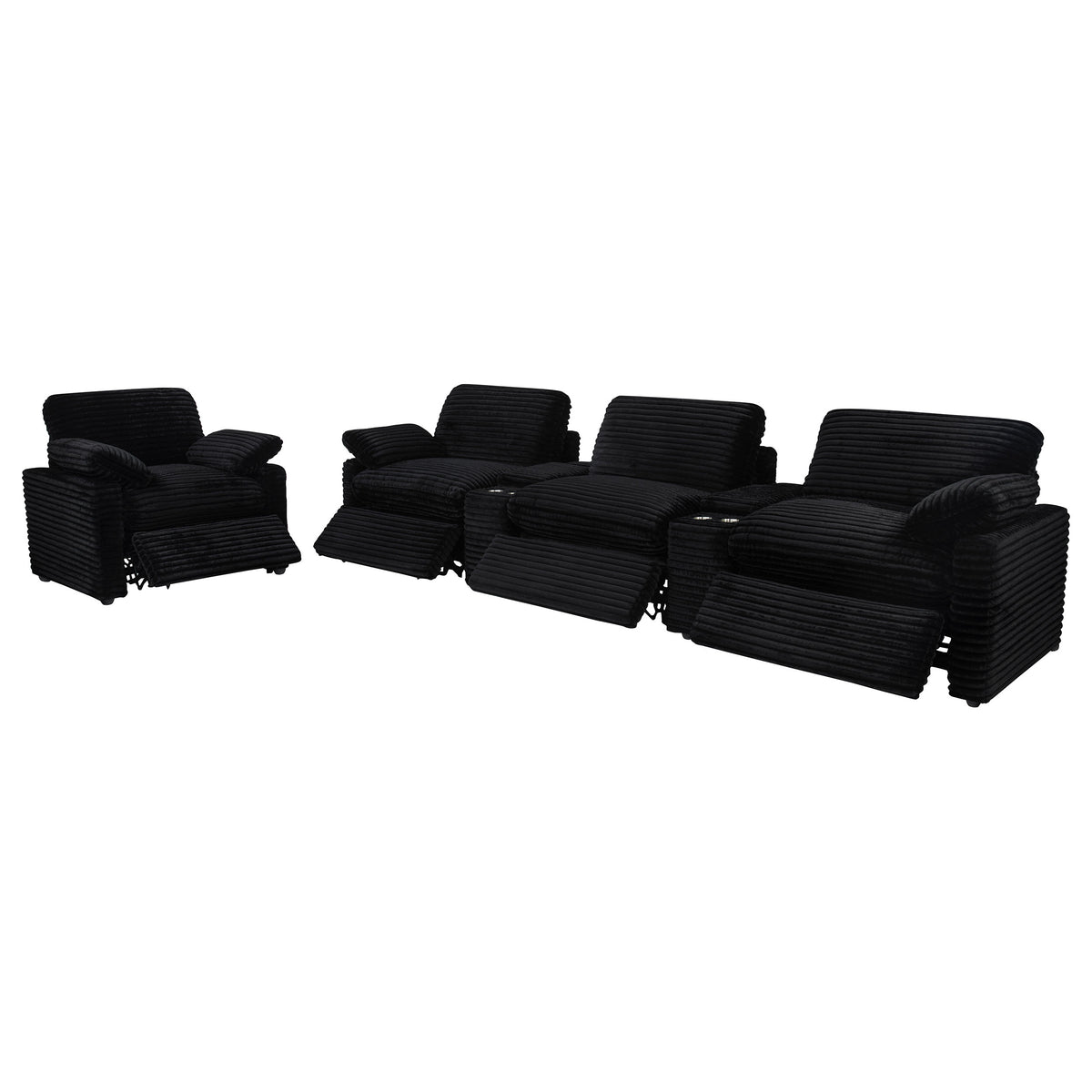 Collins Upholstered Power Recliner Chair - Black