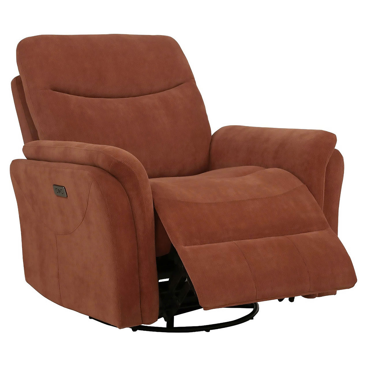 Adler Upholstered Power Swivel Glider Recliner - Rust