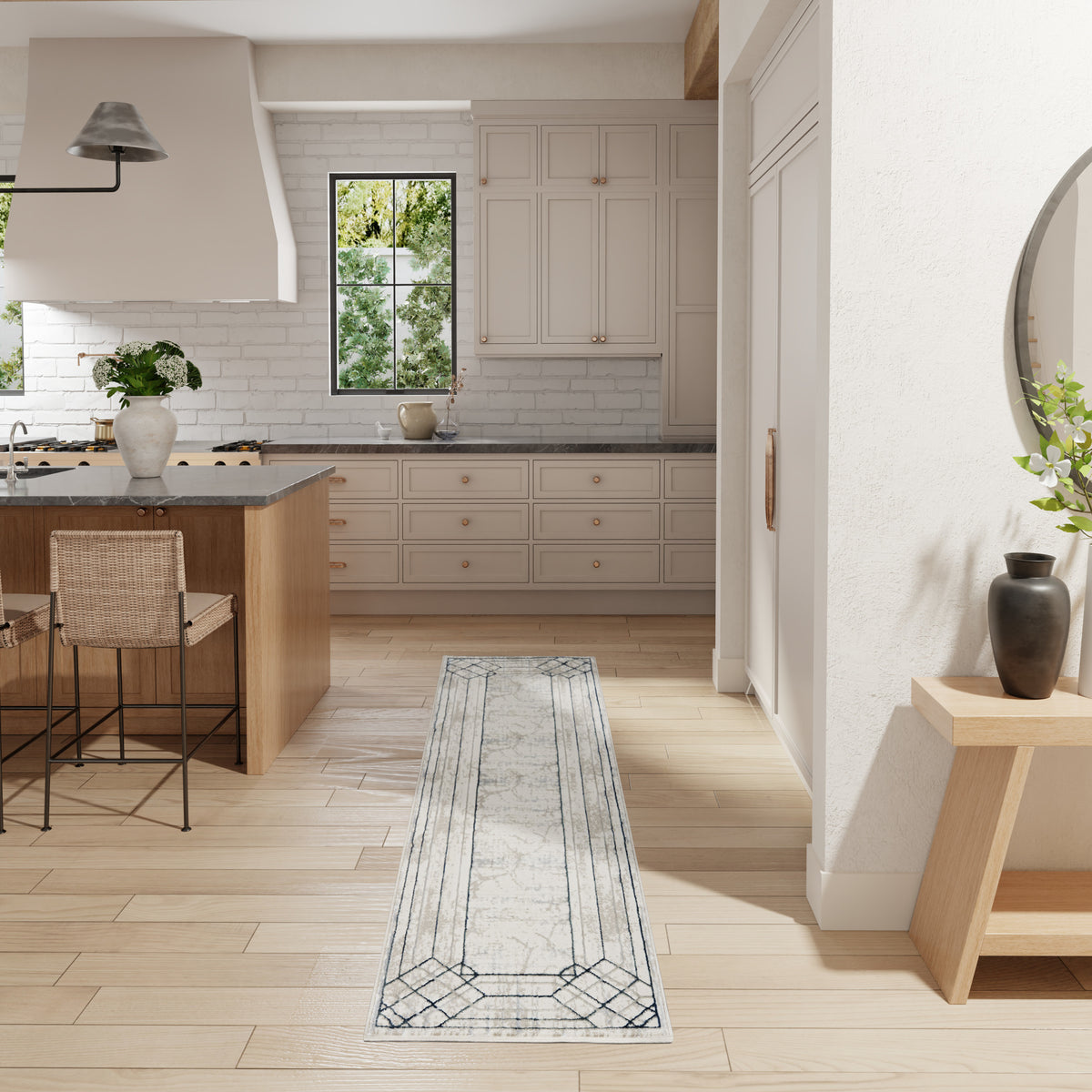 Glitz GLZ03 Ivory Taupe Rug - room scene