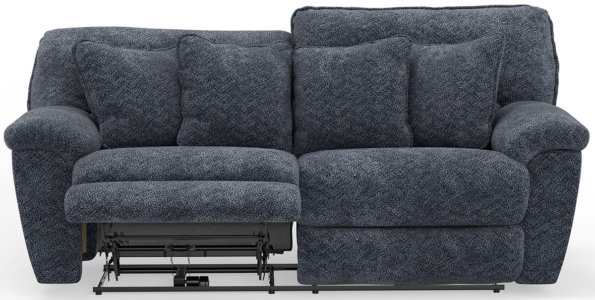 Paxon Smoke Reclining Sofa with Power Headrest